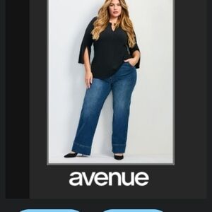 Avenue Women's Classic Blue Flare Jeans